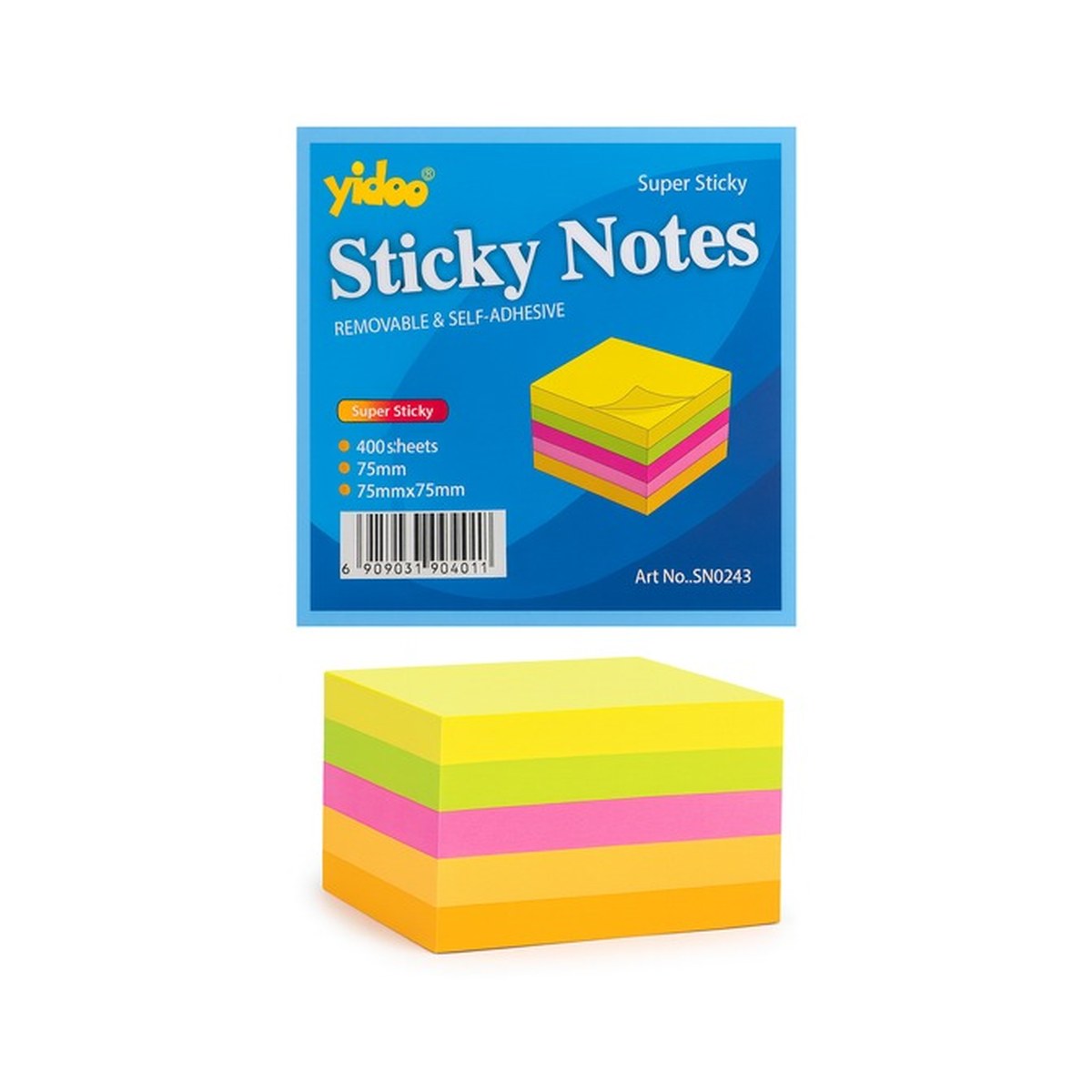 Blok Kocka Sticky Notes 1/400 Neon — kancelarijski materijal