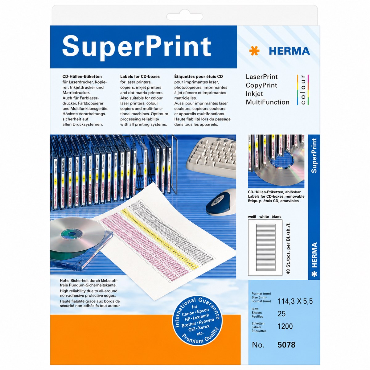 Herma SuperPrint 5078 etikete za CD kutije