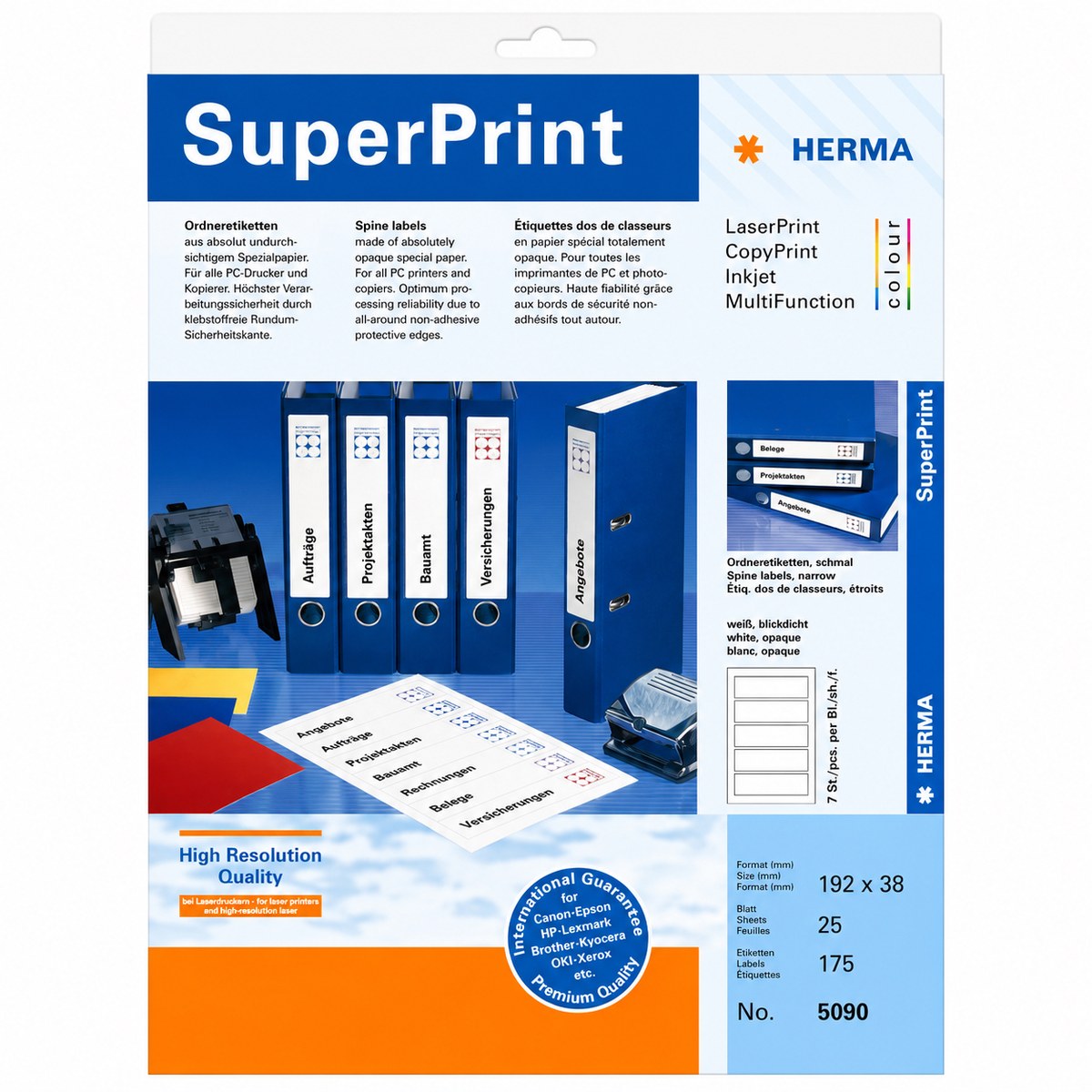 Herma SuperPrint 5090 etikete za hrbat registratora uske