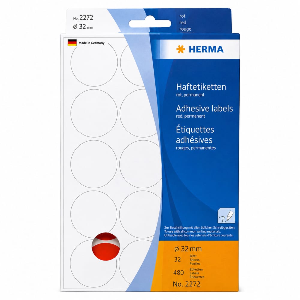 Nalepnica FI32 Herma 2272 crvena — kancelarijski materijal