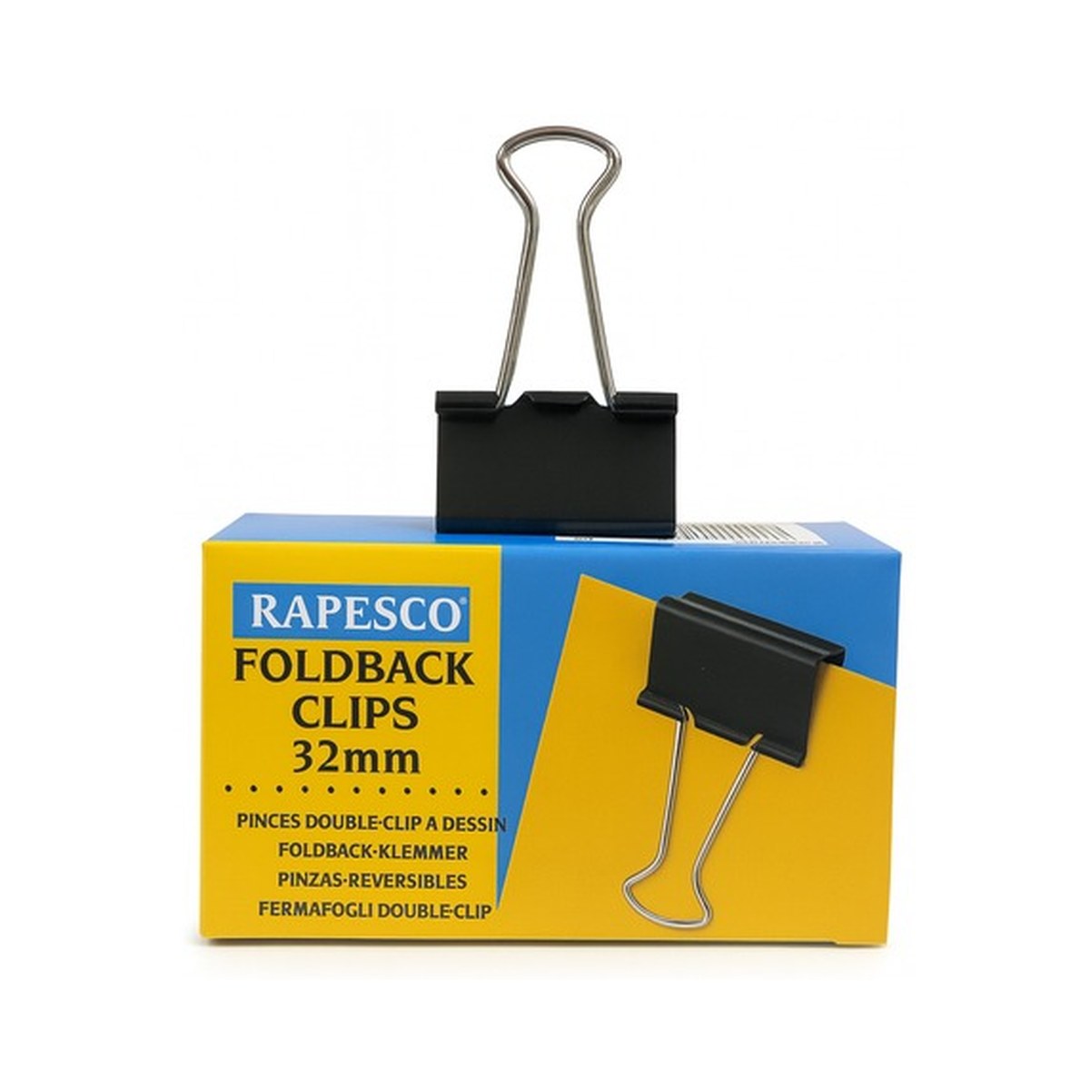 Štipaljka crna 32 mm - Rapesco Foldbacks — kancelarijski materijal