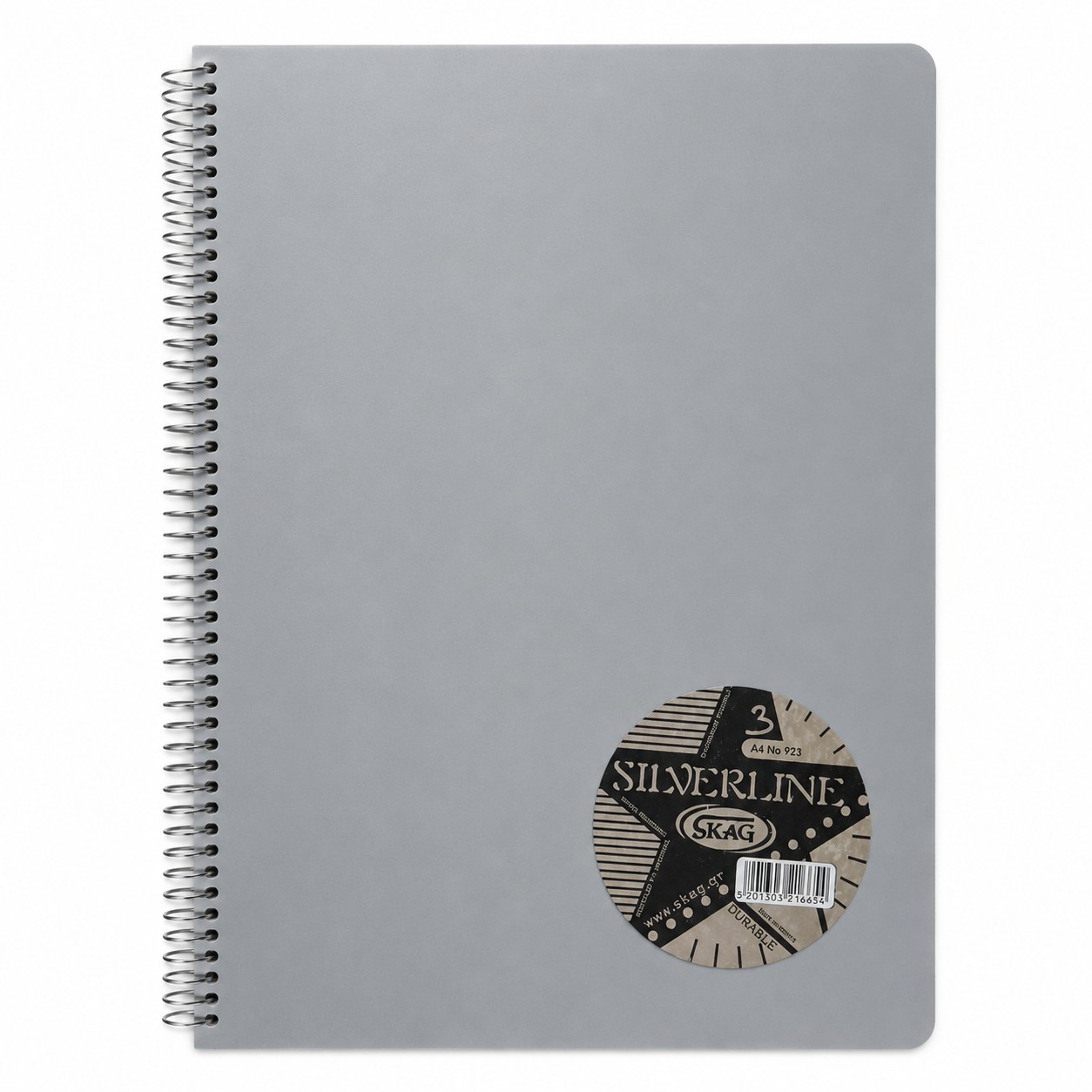 Sveska spirala A4 SKAG Silverline No 923 — siva, 3 teme