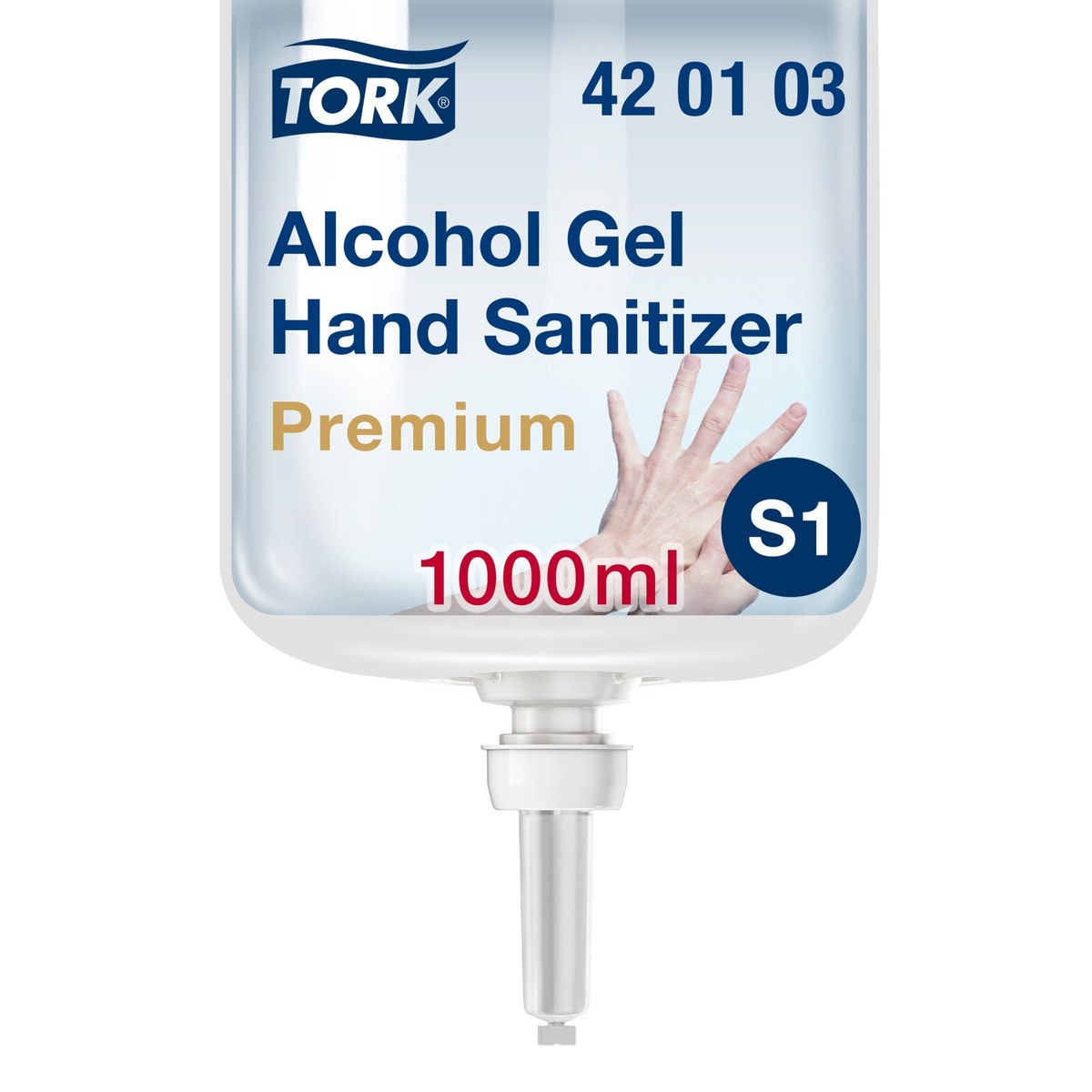 Tork 420103 — alkoholni gel za dezinfekciju ruku bez vode i sapuna, boca od 1 l, sistem S1