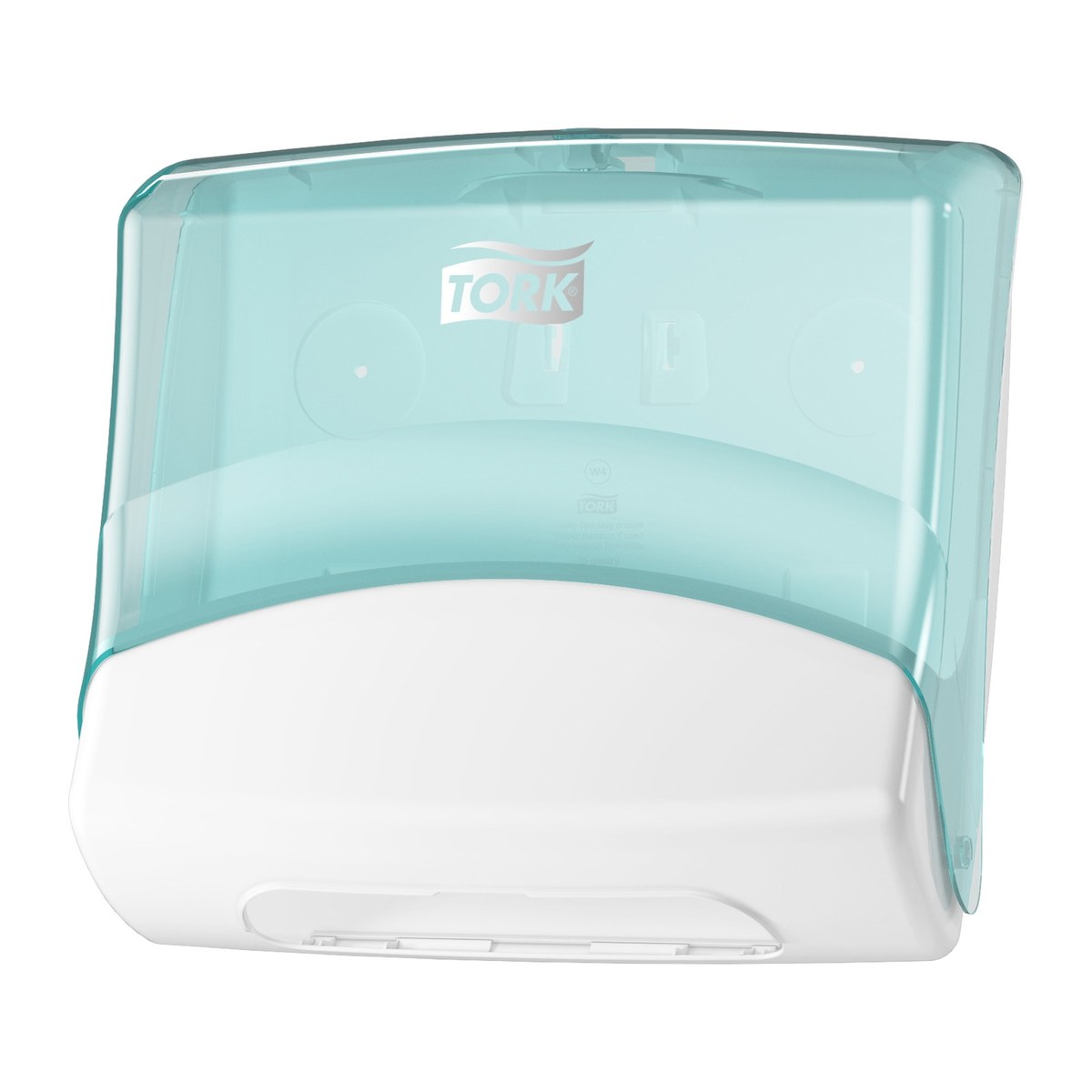 Tork 654000 dispenzer za složive industrijske i kuhinjske krpe — belo-tirkizni, sistem W4