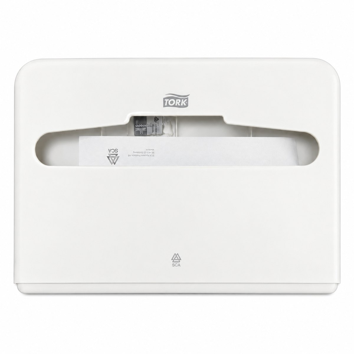 Tork beli zidni dispenzer za zaštitne podloge za WC dasku, model 344080, sistem V1