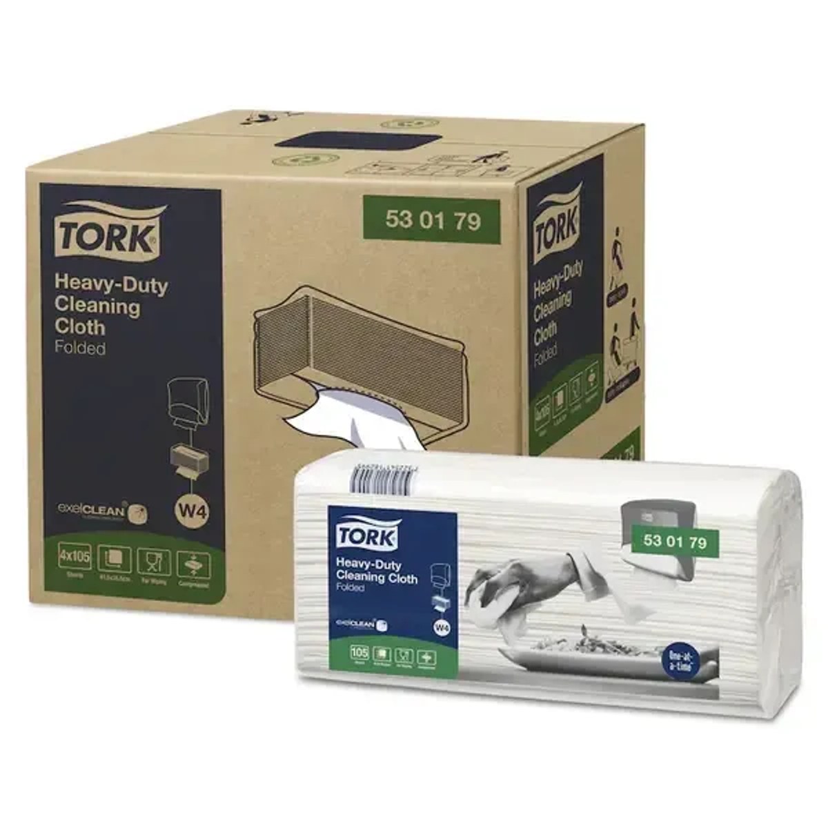 Tork 530179 — izdržljive exelCLEAN krpe otporne na hemijska sredstva, pakovanje od 105 krpa, sistem W4