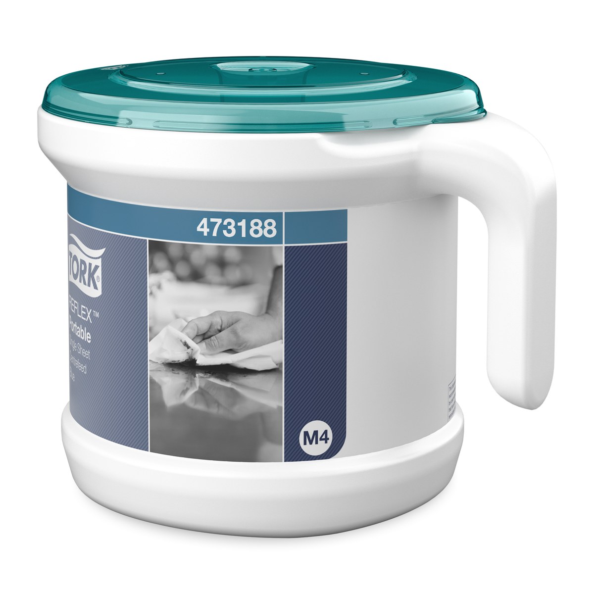 Tork 473188 dispenzer za papirne ubruse sa centralnim odmotavanjem — belo-tirkizni, sistem M4