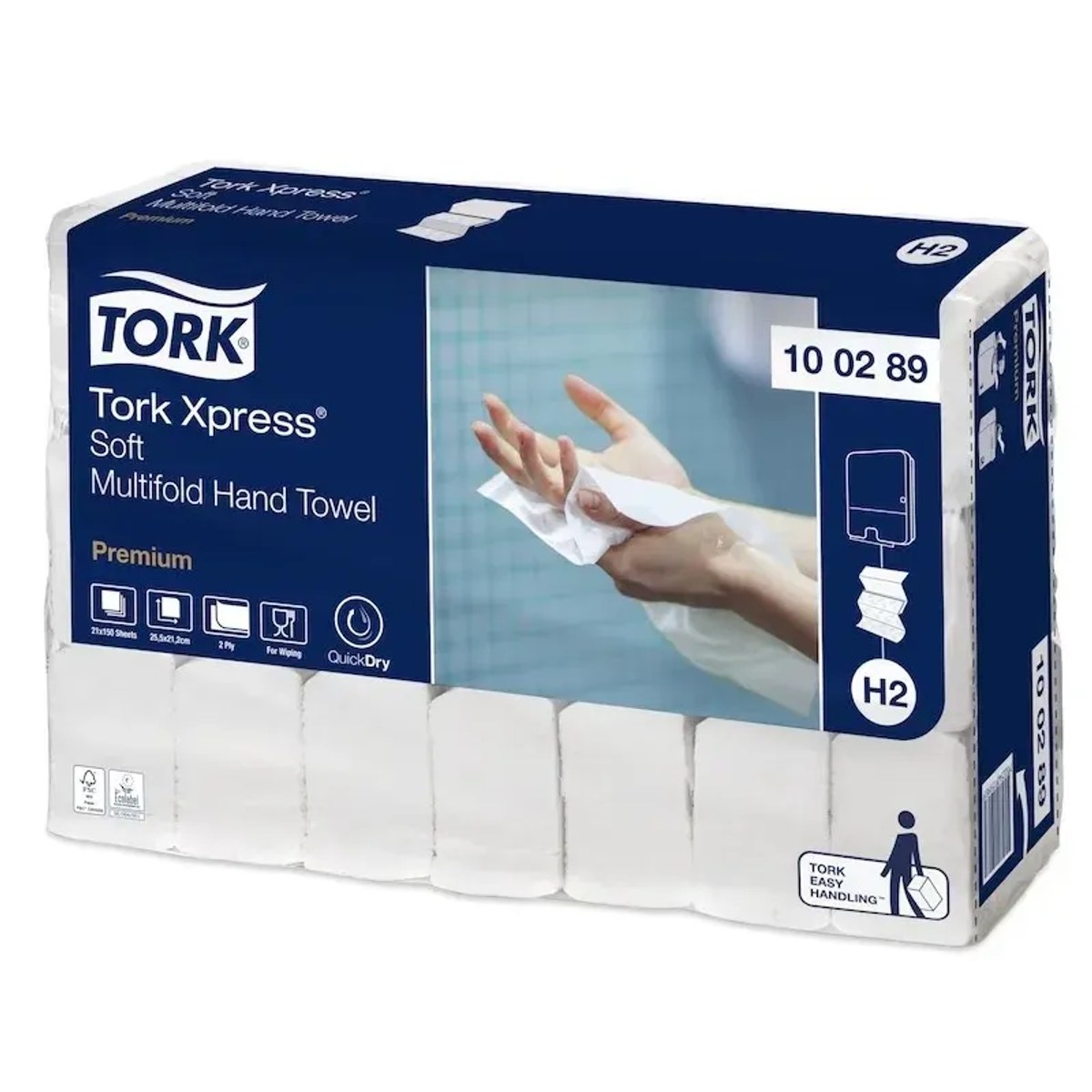 Tork 100289 — mekani složivi Multifold ubrus, karton od 21 pakovanja po 150 listova, sistem H2