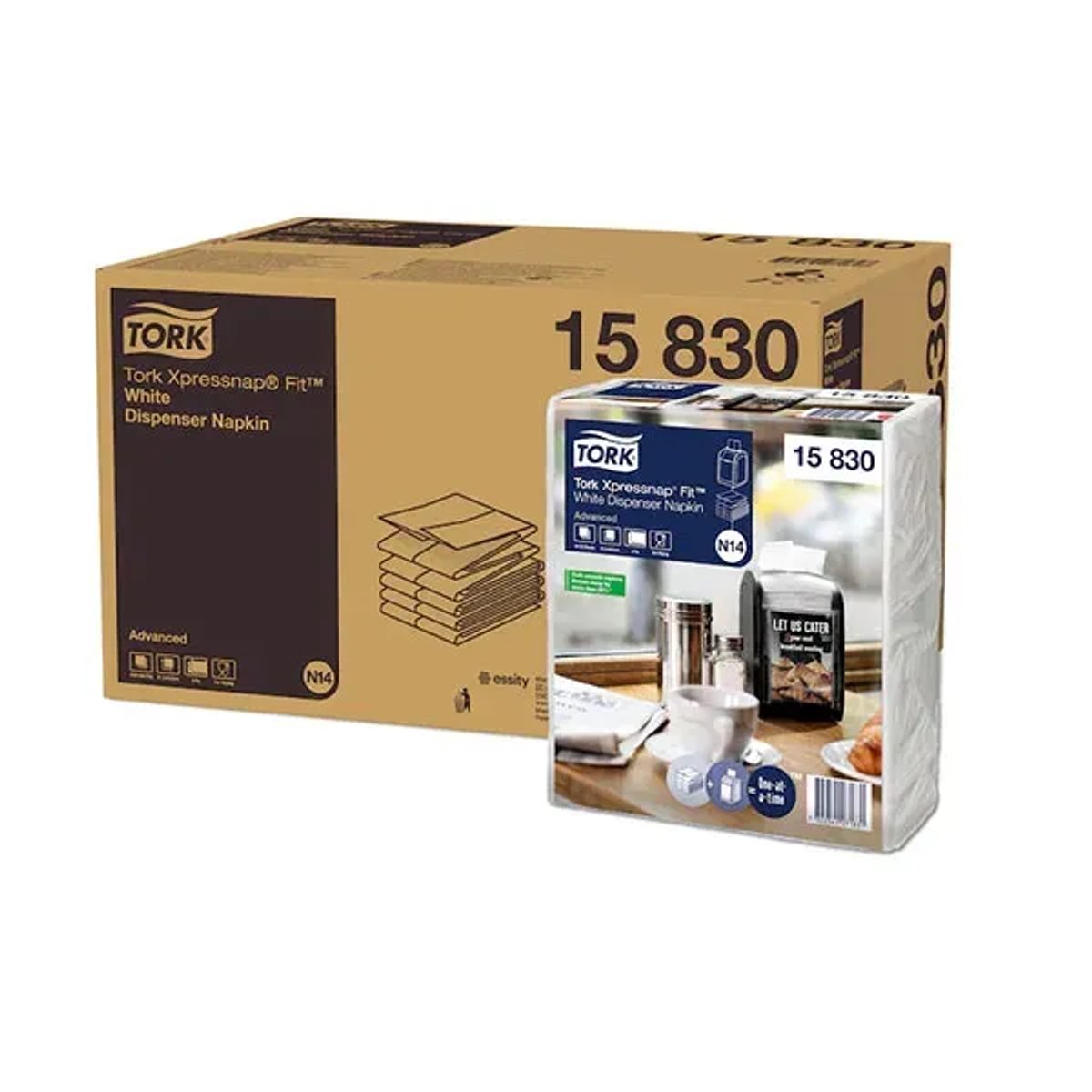 Tork 15830 — salvete za Xpressnap Fit dispenzere, list po list, transportno pakovanje od 6 paketa po 720 salveta, sistem N14