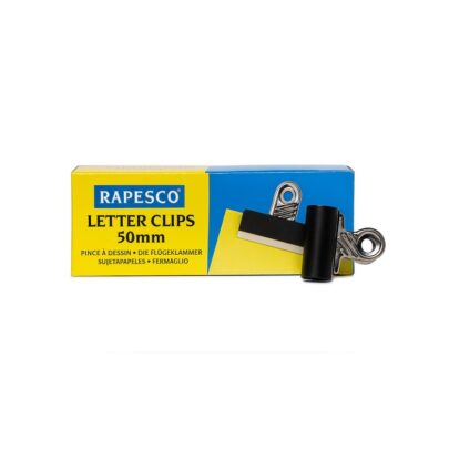 Štipaljka crna 50mm – Rapesco LetterClips