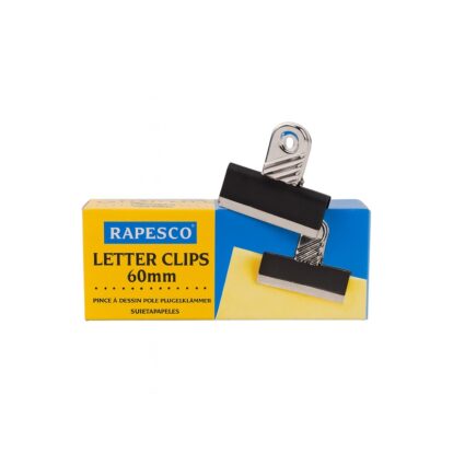 Štipaljka crna 60mm – Rapesco LetterClips